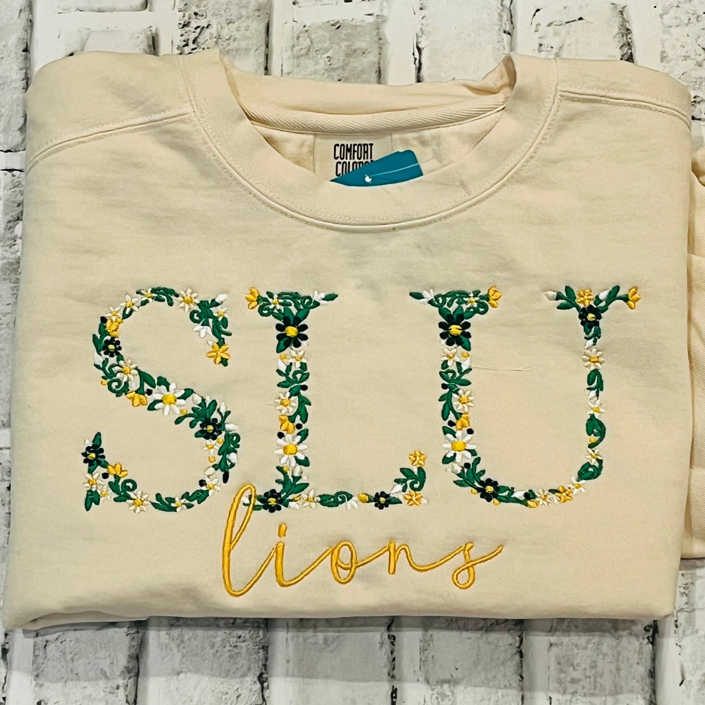 Custom Embroidered Floral Collegiate Sweatshirts